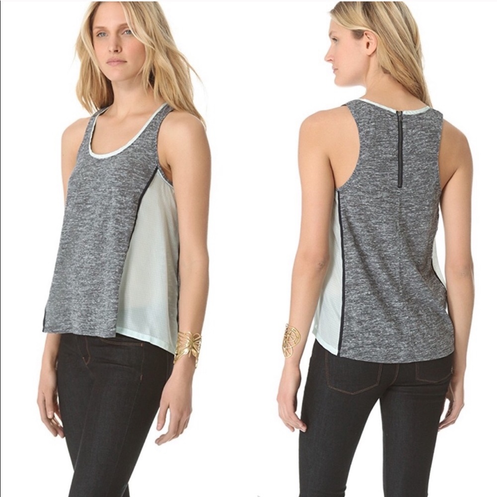 Club Monaco Maggie silk color block jersey tank top